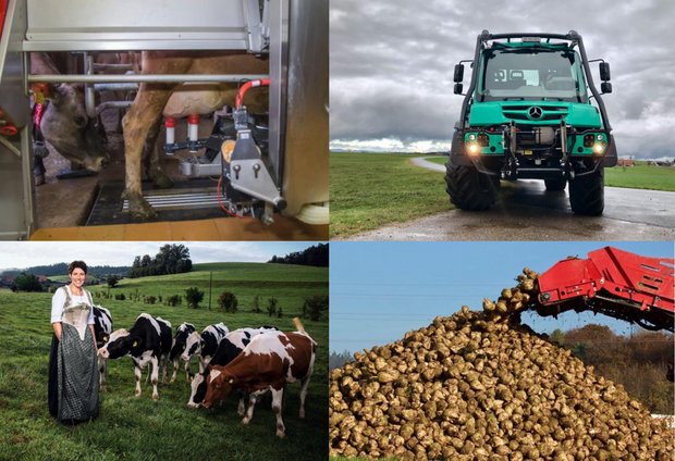 «AgrarPodcast» Episode 2: Melkroboter, Agrar-Unimog, Landfrauenküche und Zuckerrüben «AgrarPodcast»-Themen der 2. Sendung: Melkroboter, Agrar-Unimog, Landfrauenküche und Zuckerrüben. (Bild: «die grüne»)