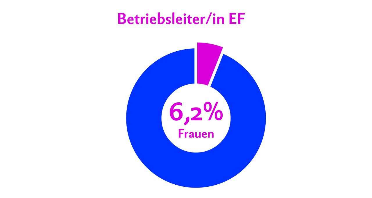 2018 haben 244 Personen den Fachausweis Landwirtschaft EF erhalten, davon 229 Männer und 15 Frauen. Quelle: BfS