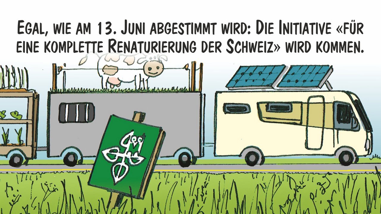 Die nächste Landwirtschafts-Initiative kommt bestimmt. Cartoon: Marco Ratschiller/Karma