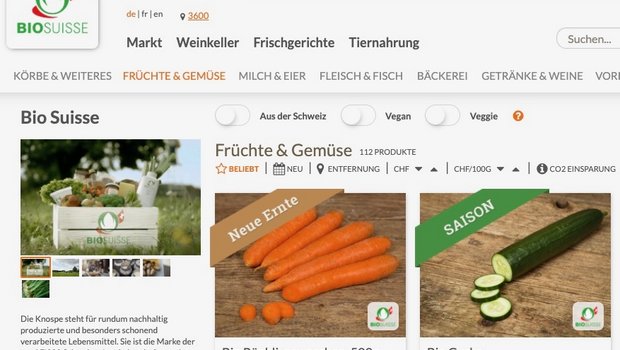 Mit dem knospeshop.ch steigt Bio Suisse in den Online-Handel ein. Bild: Screenshot
