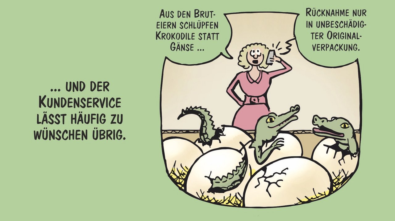 Der Karikaturist Marco Ratschiller / Karma zeigt Alternativen zu den Landwirtschaftsmessen, die sich niemand wünschen würde.