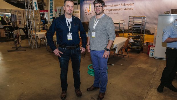 Oskar Schenk, Präsident Lohnunternehmer Schweiz (links) und Markus Schneider, Organisator LUTaCH. Bild: Beat Schmid