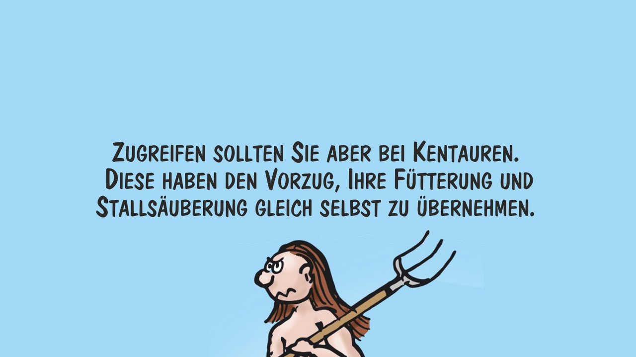 Kentauren hingegen sind dankbare Pensionäre. Cartoon: Marco Ratschiller/Karma