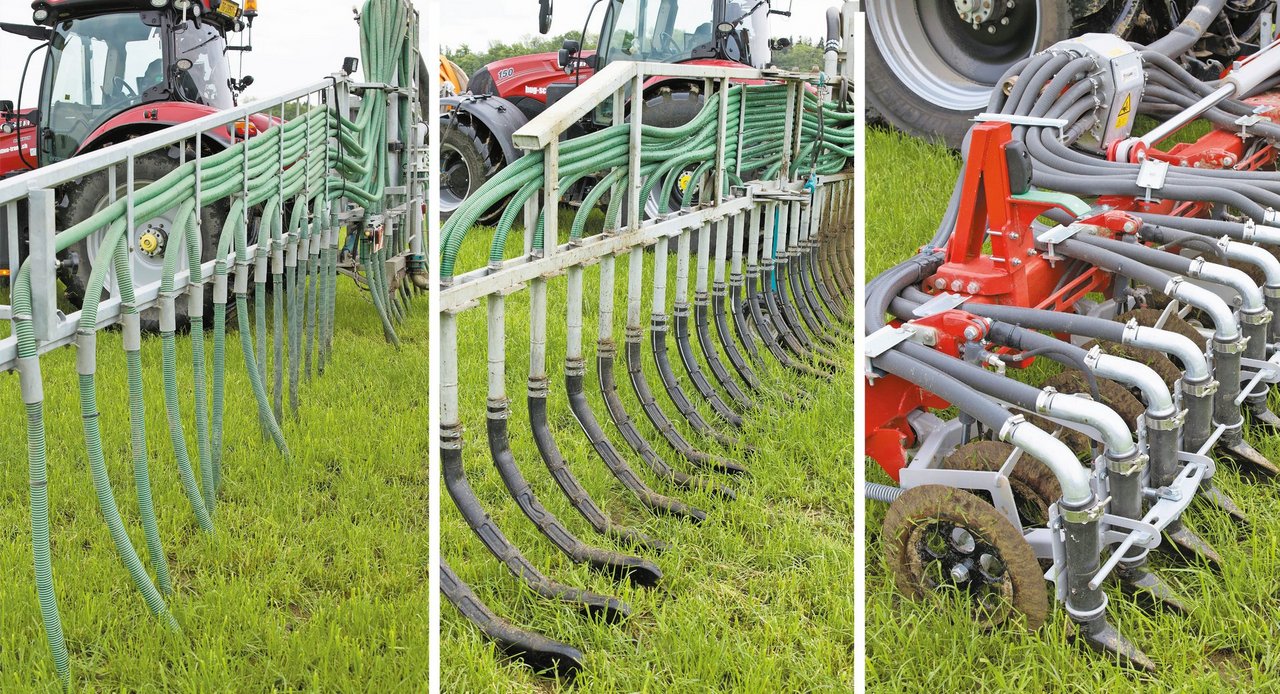 Im Feldversuch wurde getestet, welche der drei Techniken (Schleppschlauch, Schleppschuh, Schlitzinjektor) am besten abschneidet in Bezug auf die Futterverschmutzung.