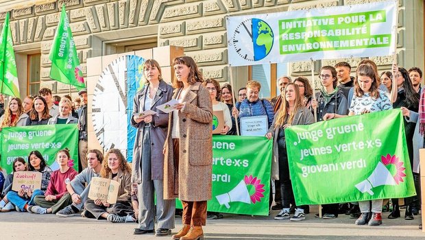 Die Co-Präsidentinnen Margot Chauderna (links) und Magdalena Erne argumentieren mit dem Erhalt der Lebensgrundlagen.  