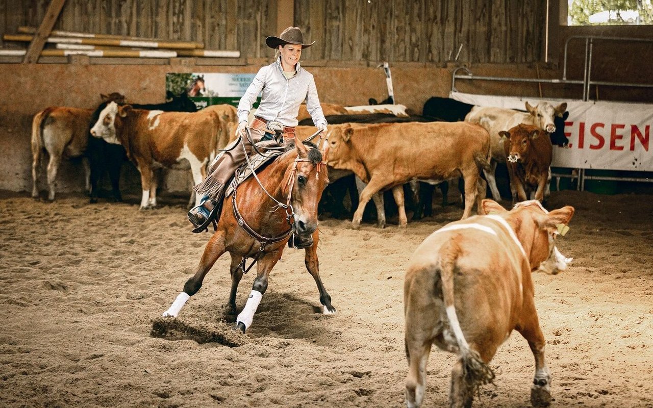 Western Riding mit Quarter Horses ist ein grosses Hobby der Landwirtin. Dafür liess sie sich in Texas begeistern. 