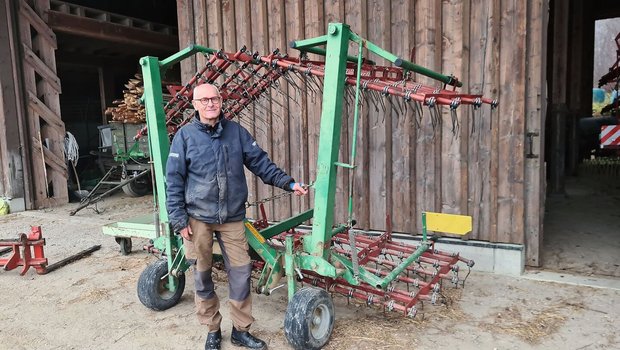 Diesen Striegel nutzt Christoph Schmid seit gut 30 Jahren. Die Maschine prägt den biologischen Anbau und erbringt bei einem gezielten Gebrauch eine gute Einsatzwirkung.