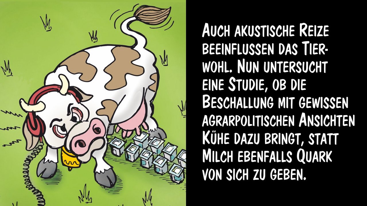 Ob Agrarpolitik Kühe dazu bringt, direkt Quark zu produzieren? Cartoon Marco Ratschiller/Karma
