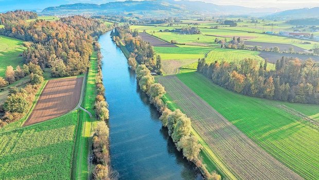 Das obere Reusstal, mit Blick Richtung Luzern vor der Sanierung. 
