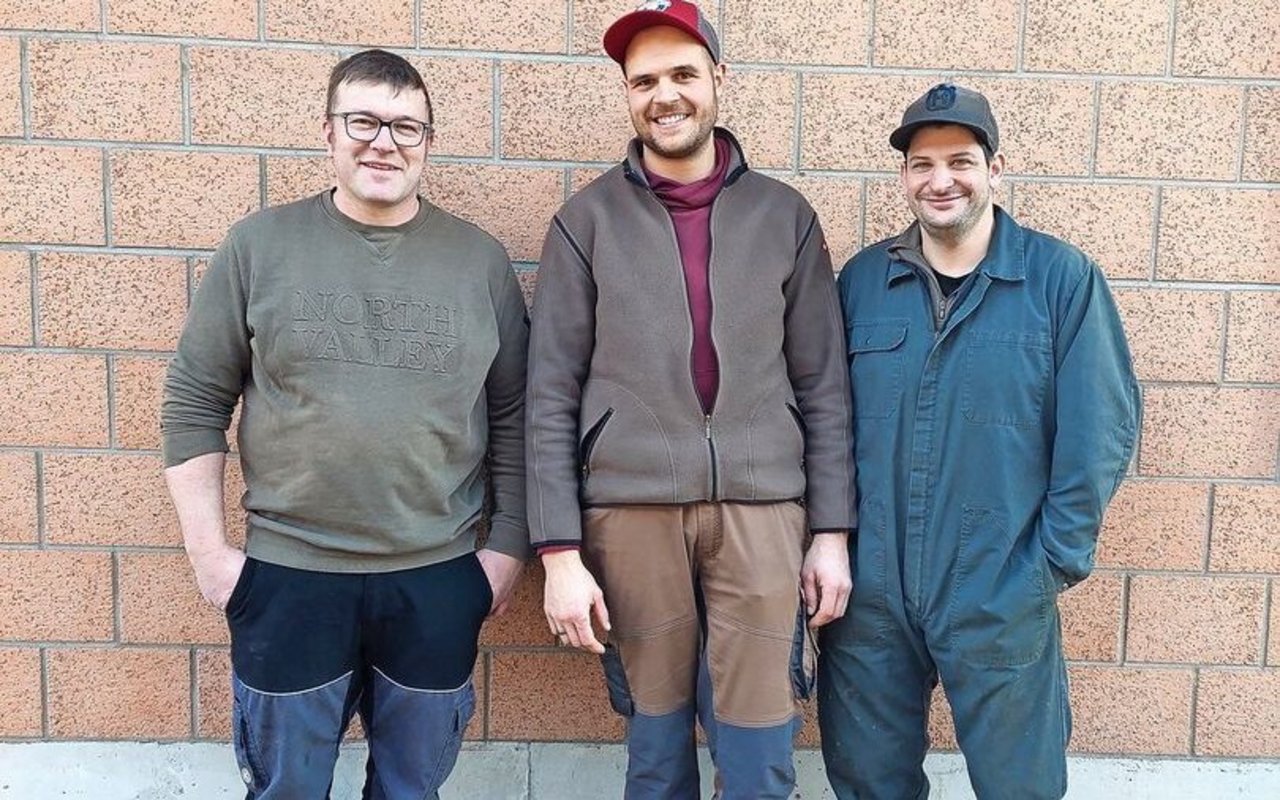 Die Klauenpfleger: Daniel Gerber, Marco Fankhauser und Thomas Oberli.