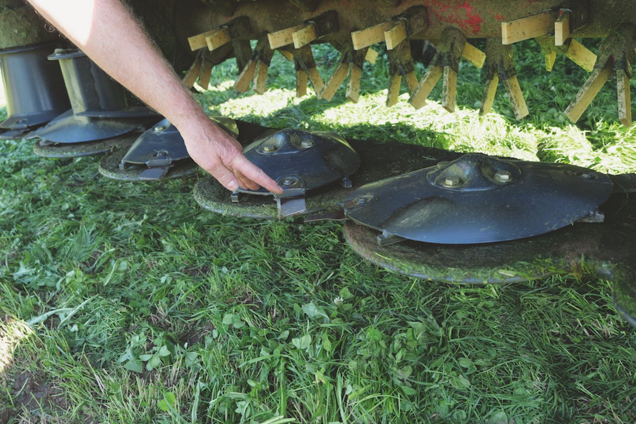 Der Schnitt erfolgt weit vor dem Mähblatt. So ist auch bei verschmutztem Futter ein sauberer Schnitt möglich. Bild: Beat Schmid