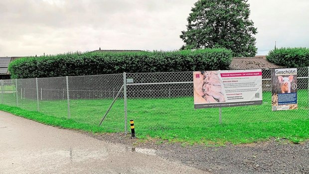 Um eine Einschleppung des ASP-Virus in den Schweinebestand zu vermeiden, gilt es, das Betriebsgelände zu umzäunen.  