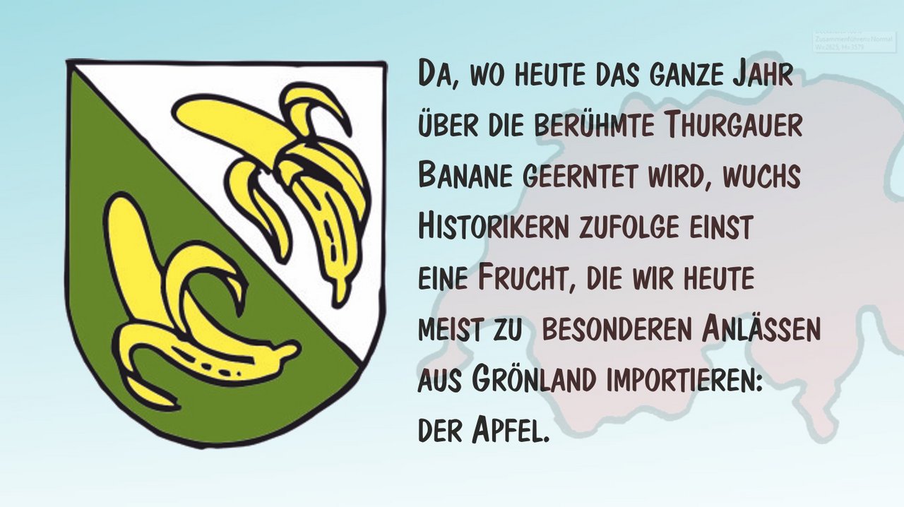 Thurgauer Bananen. Cartoon von Marco Ratschiller/Karma