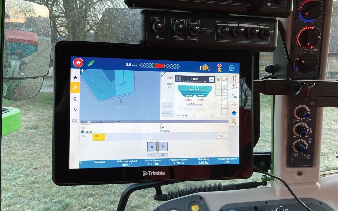 Die Dünger-Applikationskarte auf dem Traktor-Terminal.