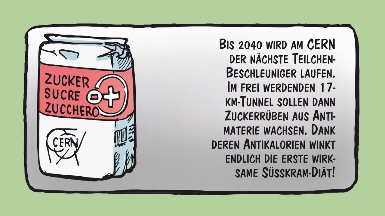Zuckerrüben aus Anti-Materie: Cartoon von Marco Ratschiller / Karma.