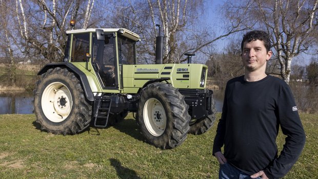 Der Hürlimann H6136 ist Samuel Bolds Traumtraktor. (Bild: «die grüne» / Gian Vaitl)