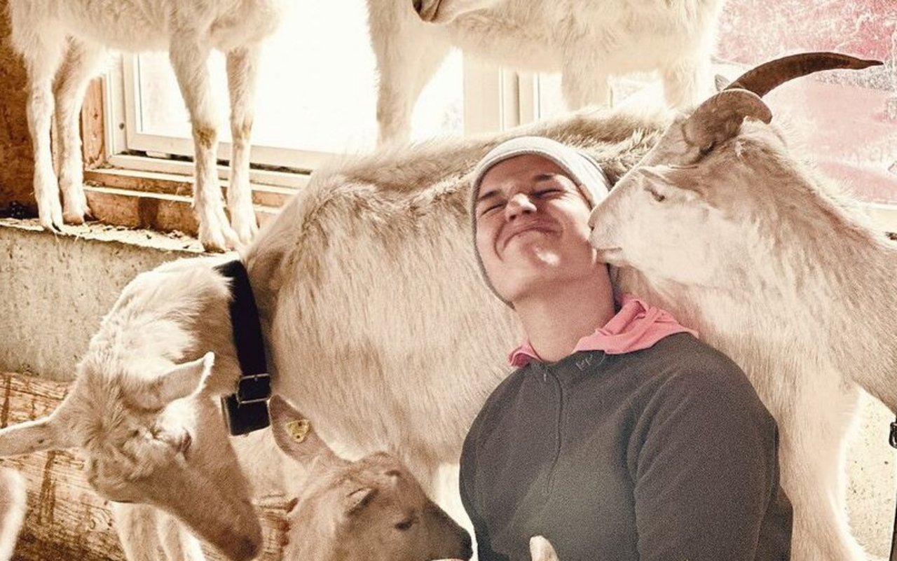 Nadine Perren inmitten ihrer Ziegen. «Die Tiere liegen mir mehr als die Touristen», sagt sie. 