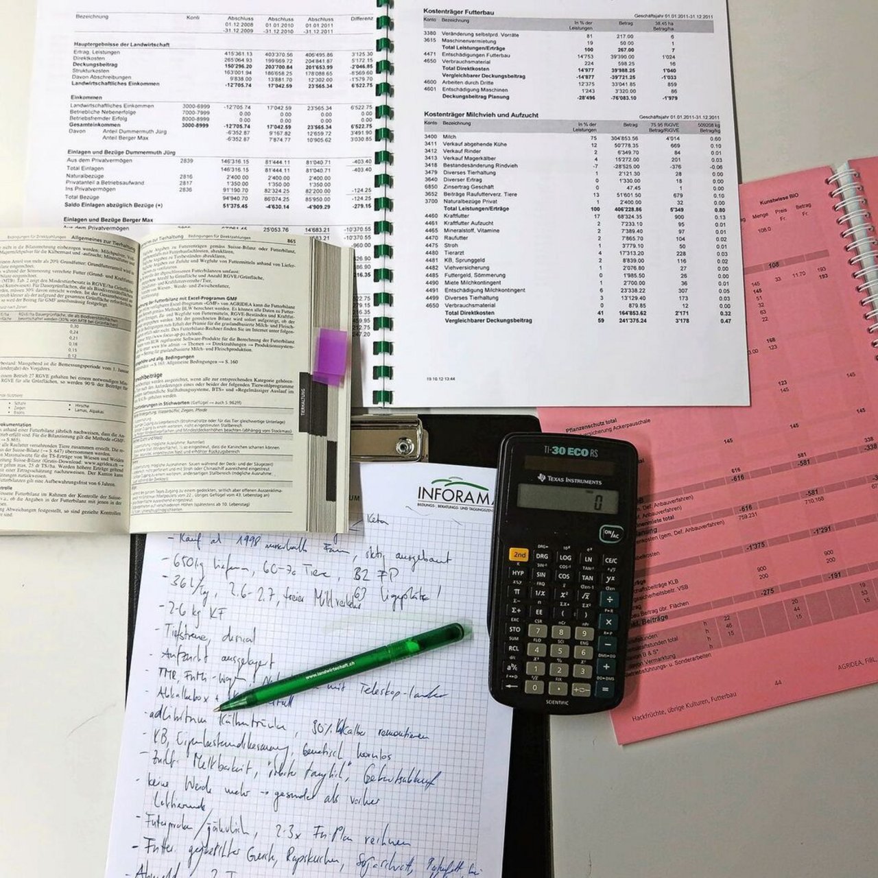 Wer sich im Winter um die wichtigen Büroarbeiten kümmert, hat im Sommer den Kopf frei für die Feldarbeiten.Bild: zVg