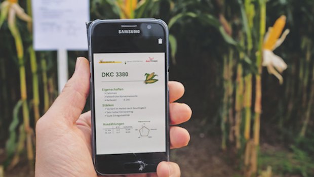 Flurbegehung mit dem Smartphone Die Versuchsdaten in der Cloud sind auf dem Smartphone sichtbar. Bild: Schmid Beat