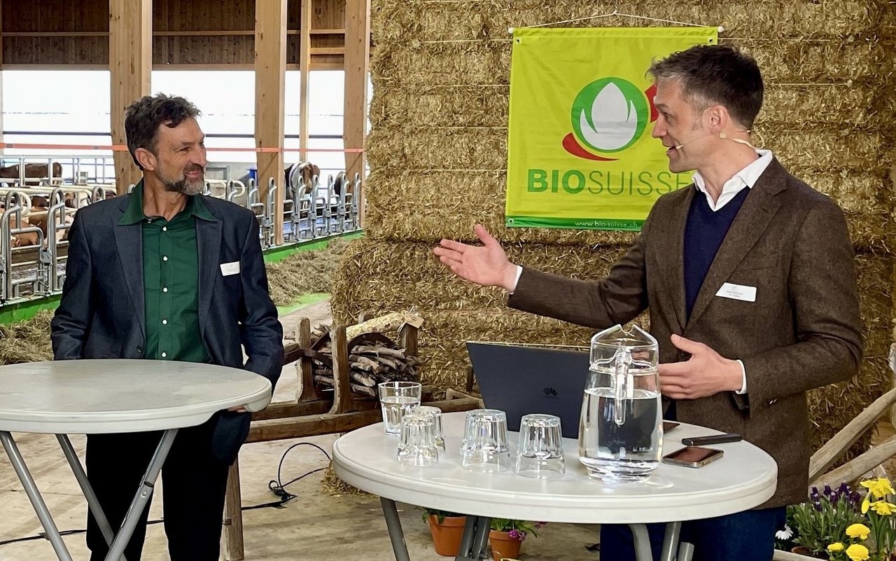 Guido Flammer, Präsident von Bio Freiburg und David Herrmann, Verantwortlicher Medienstelle von Bio-Suisse.