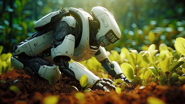Die Landtechnik der Die Landtechnik der Zukunft bringt automatisierte Systeme, welche im Ackerbau Pflanzen individuell betreuen können. Ob hier neue Systeme wie dieser Robotergärtner ausgelegt sind oder sie heutigen Maschinen ähneln werden, wird sich zeigen.