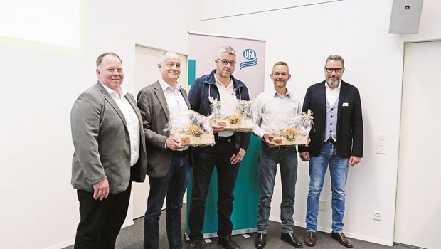 Die Referenten der Tagung: Rolf Steffen, Heinz Mollet, Beat Gerber, Urs Brändli und Paul Steiner (v. l. n. r.).