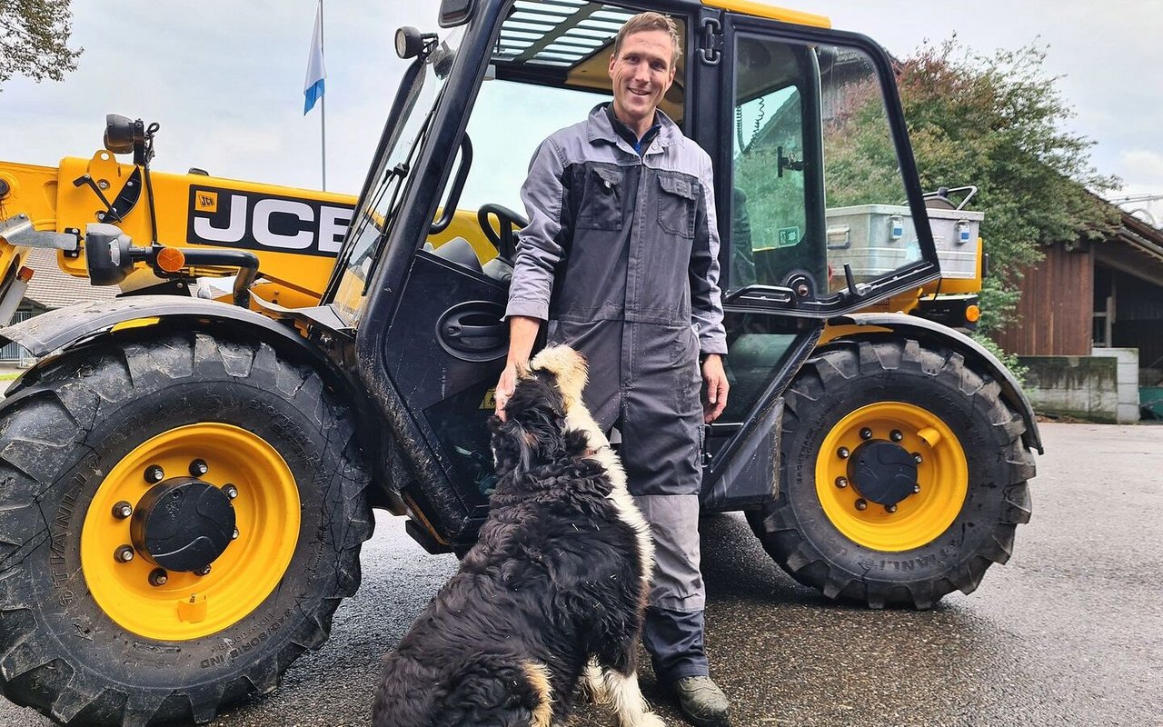 Thomas Renggli hat auf seinem Hof die Logistik optimiert. Der JCB-Teleskoplader 525-60 spielt dabei eine zentrale Rolle. Das Hofareal wurde mit grosszügigen Rangierflächen auch baulich optimiert.